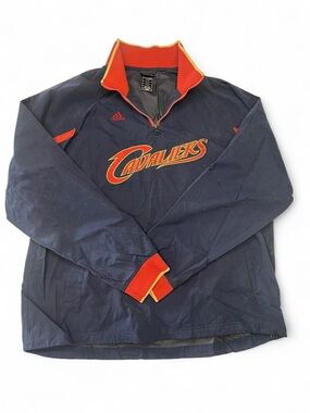 Adidas Cleveland Cavaliers Quarter Zip Jacket Mens Large